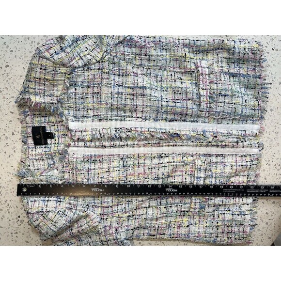 Worthington Women's M Tweed Blazer Jacket White Multicolor Pink Old Money Classy - Picture 8 of 14